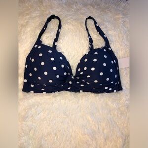 VENUS Blue and White Polka Dot Bikini Top